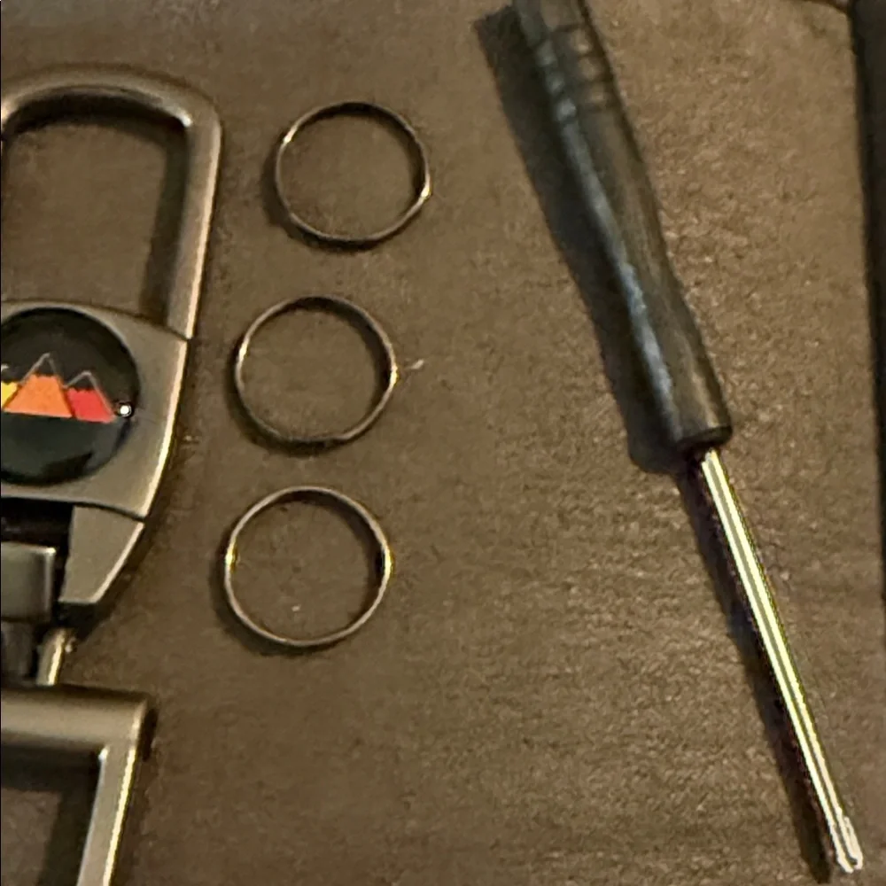 Mountain Emblem Keychain and Tire Valve Caps Set - Black